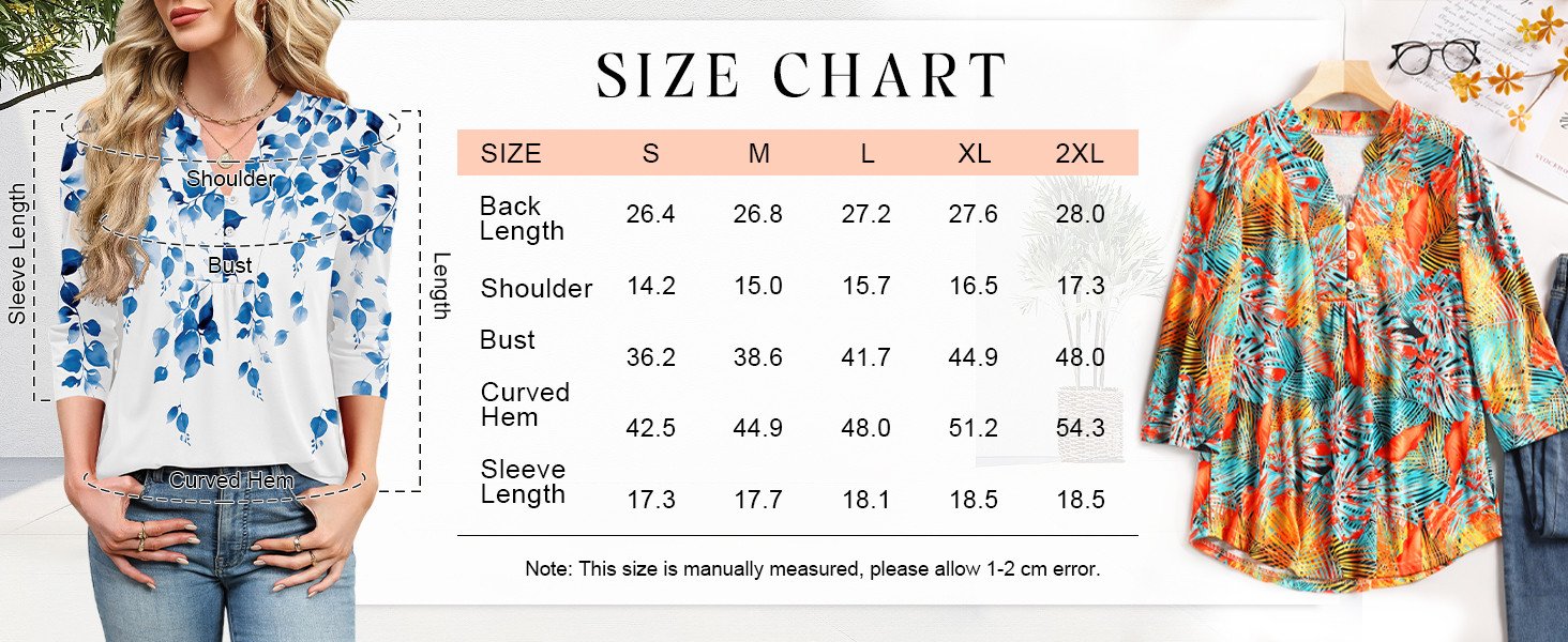 3/4 sleeve tops