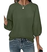 UNCLECAT Women's Puff Short Sleeve Sweater Summer Lightweight Knit Tops Crew Neck Casual Cropped ...