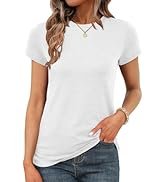 UNCLECAT Womens Short Sleeve Tops Summer Basic T Shirts Crewneck Causal Tee