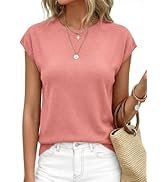 UNCLECAT Womens Short Sleeve Sweater Crewneck Summer Cropped Basic Knit Pullover Tops Business Ca...