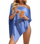 UNCLECAT Women Mesh Knit Crochet Cover Up Spring Summer Sheer Poncho Tops Beachwear Vacation Outfits