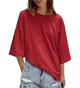 UNCLECAT Womens Oversized Half Sleeve T Shirts Summer Tops Trendy Crew Neck Loose Fit Workout Tee...