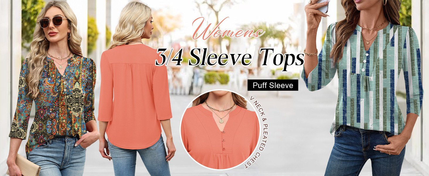 3/4 sleeve tops
